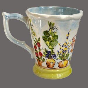 Ma Maison by TableTops Unlimited Coffee Mug Hand Painted Dario Farrucci 5.5"